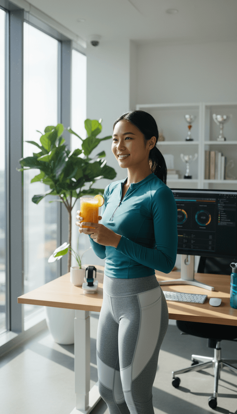 Burn Peak founder and formulator in wellness workspace